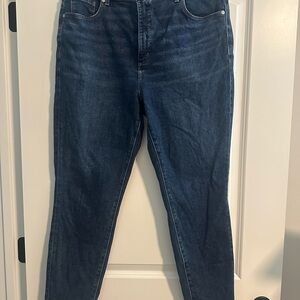 LOFT Dark Blue Curvy High Waist Skinny Ankle Jeans